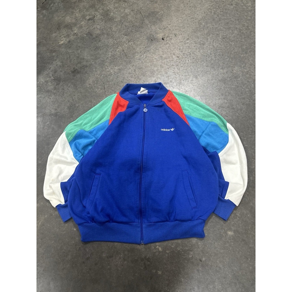 RARE Vintage 80s Adidas Primary Color Block Track Suit Jacket